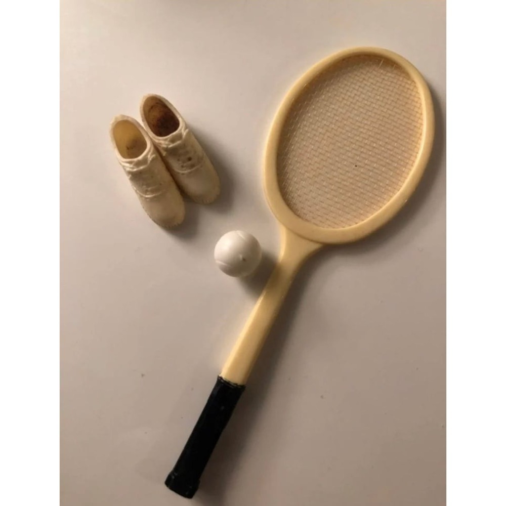 Vintage 1960's Barbie Tennis Anyone set Racket Shoes Ball #941